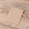 Natural pure linen pouches 10 x 13 cm Dark natural bags