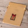 Satin pouches 12 x 15cm - gold - Present Christmas