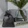Satin bags 12 x 15 cm - black Thanks to guests