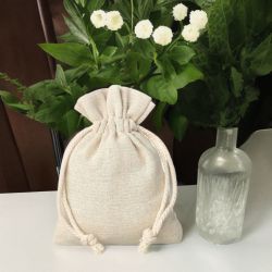 Pouches like linen 8 x 10 cm - natural Christmas