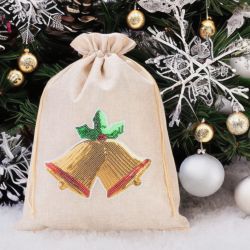 Burlap bag 30 cm x 40 cm - Christmas, Bells Occasional bags