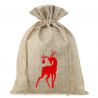 Jute bag 26 x 35 cm - Christmas Dark natural bags