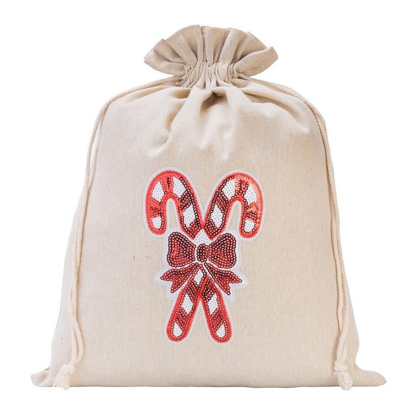 Linen bag 26 x 35 cm - Christmas Dark natural bags