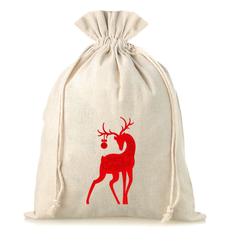 Linen bag 26 x 35 cm - Christmas Industries & Packaging for...