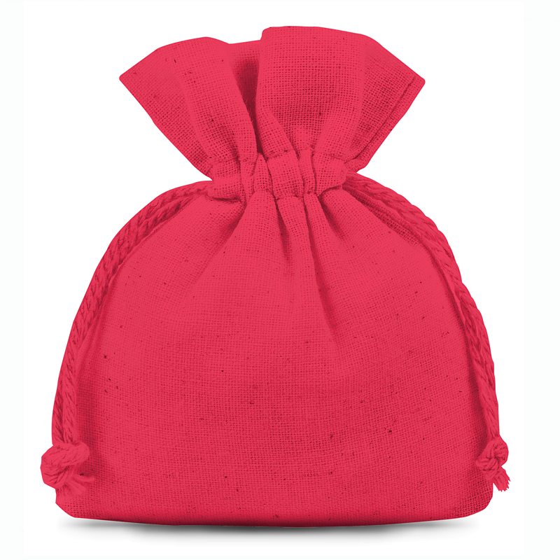 Cotton pouches 10 x 13 cm - red Small bags 10x13 cm