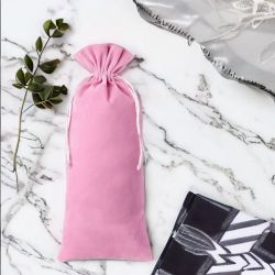 Velvet pouches 11 x 20 cm - light pink Table decoration