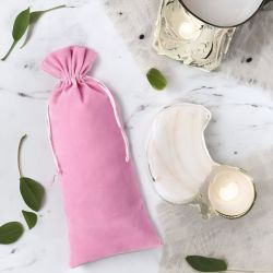 Velvet pouch 16 x 37 cm - light pink Pink bags