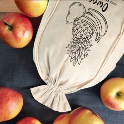 Bag like linen 30 x 40 cm with printing - fruits Zero waste