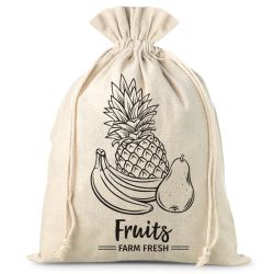 Bag like linen 30 x 40 cm with printing - fruits (EN) Shopping and kitchen storage solutions