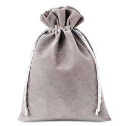 Velvet pouches 15 x 20 cm - silver Pouches silver / grey