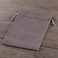 Velvet pouches 15 x 20 cm - silver Christmas bag