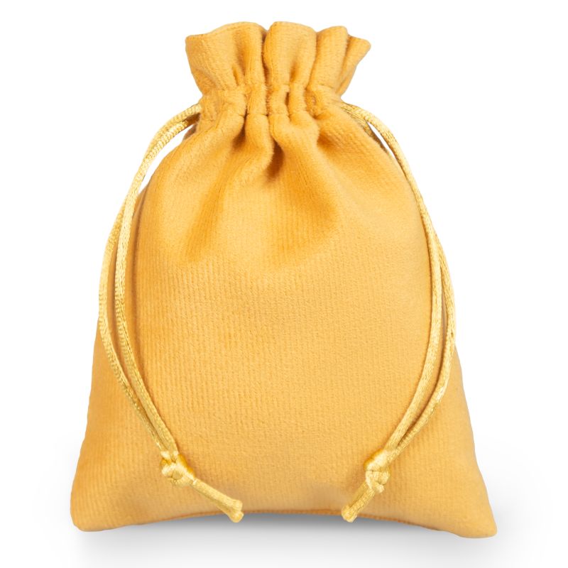 10 pcs Velvet pouches 12 x 15 cm - gold