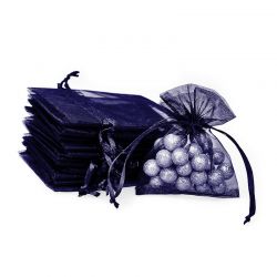 Organza bags 8 x 10 cm - dark blue Thanks to guests