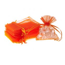 Organza bags 8 x 10 cm - orange Easter