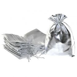 Metallic bags 13 x 18 cm - silver Baby Shower