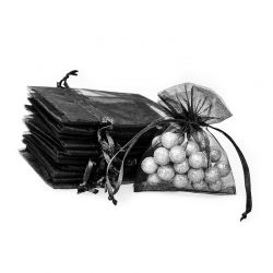 Organza bags 10 x 13 cm - black Table decoration
