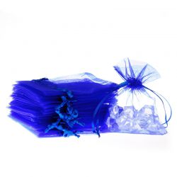 Organza bags 10 x 13 cm - blue Table decoration