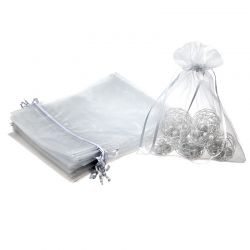 Organza bags 15 x 20 cm - silver Baby Shower