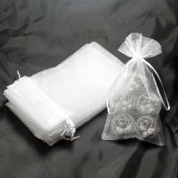 Organza bags 16 x 37 cm - white Medium bags