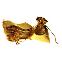 Metallic bags 10 x 13 cm - gold Table decoration