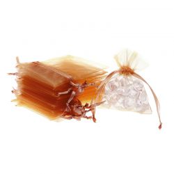 Organza bags 10 x 13 cm - brown Thanks to guests