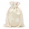 Bags like linen with printing 22 x 30 cm - natural / snow Christmas bag