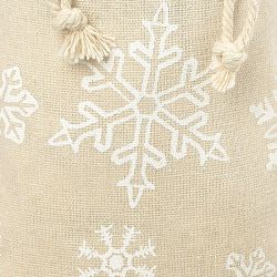 Bag like linen with printing 26 x 35 cm - natural / snow Printed organza bags