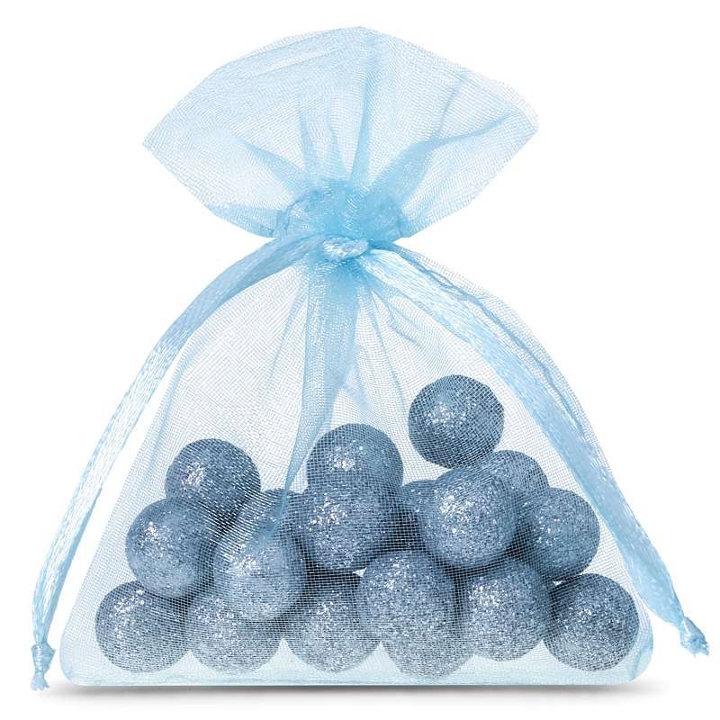 25 pcs Organza bags 8 x 10 cm - light blue