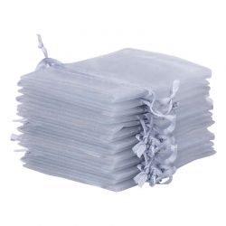 Organza bags 8 x 10 cm - silver Lavender and scented dried filling