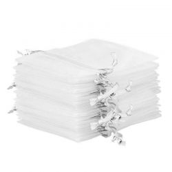 Organza bags 8 x 10 cm - white Shopping and kitchen storage solutions