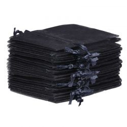 Organza bags 9 x 12 cm - black Lavender and scented dried filling