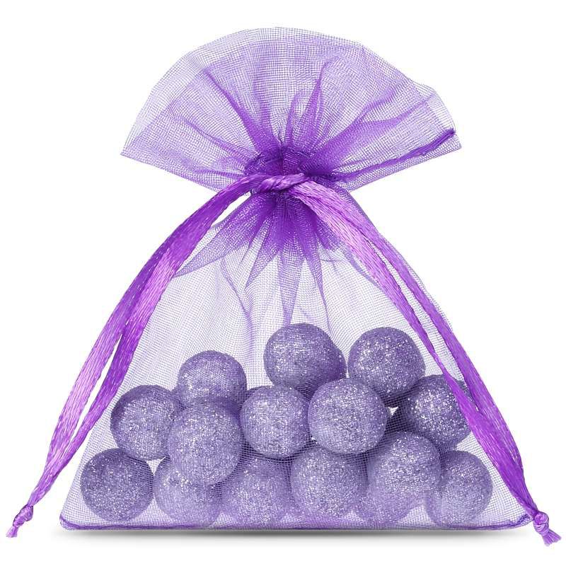 25 pcs Organza bags 10 x 13 cm - dark purple 