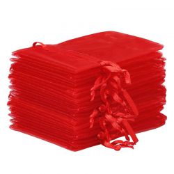 Organza bags 11 x 14 cm - red Valentine's Day