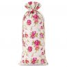 Pouch like linen with printing 16 x 37 cm - natural / roses Medium bags 16x37 cm