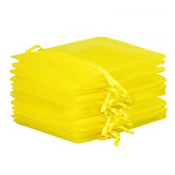 Organza bags 18 x 24 cm - yellow Valentine's Day