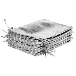 Metallic bags 10 x 13 cm - silver First Communion