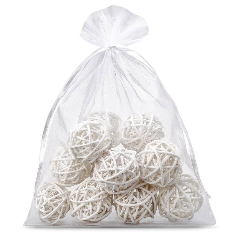5 pcs Organza bags 30 x 40 cm - white