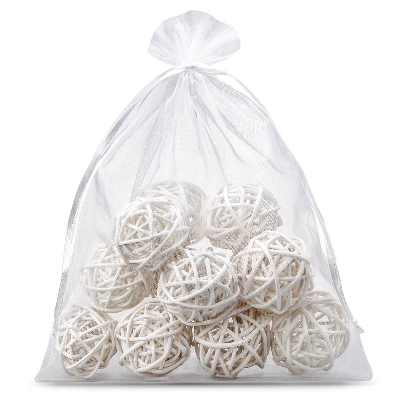 5 pcs Organza bags 40 x 55 cm - white
