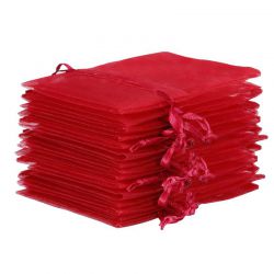 Organza bags 15 x 20 cm - burgundy Valentine's Day