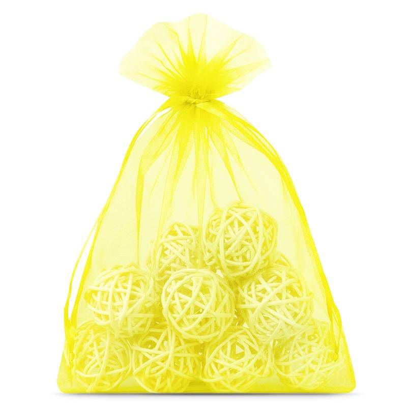 10 pcs Organza bags 15 x 20 cm - yellow 