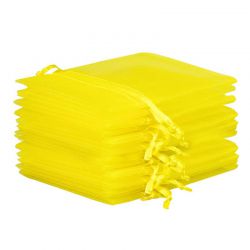 Organza bags 12 x 15 cm - yellow Valentine's Day