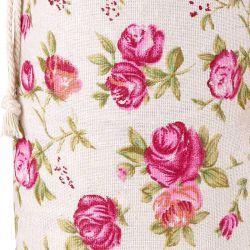 Pouches like linen with printing 18 x 24 cm - natural / roses Valentine's Day