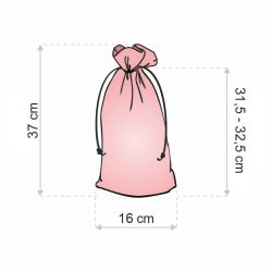 Satin bag 16 x 37 cm - light pink For children