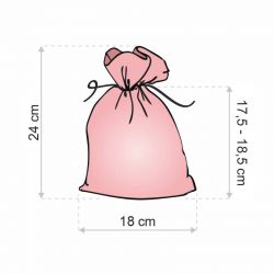 Satin bags 18 x 24 cm - light pink Valentine's Day