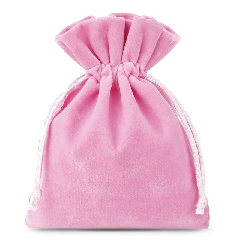 10 pcs Velvet pouches 8 x 10 cm - light pink