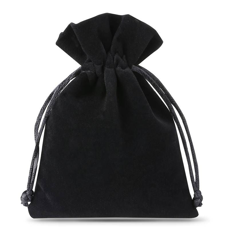10 pcs Velvet pouches 10 x 13 cm - black Velvet bags