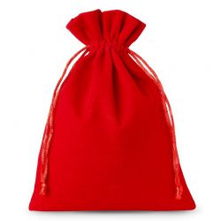 Velvet pouches 12 x 15 cm - red Small bags 12x15 cm