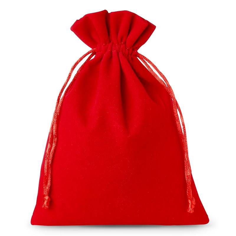 5 pcs Velvet bags 22 x 30 cm - red