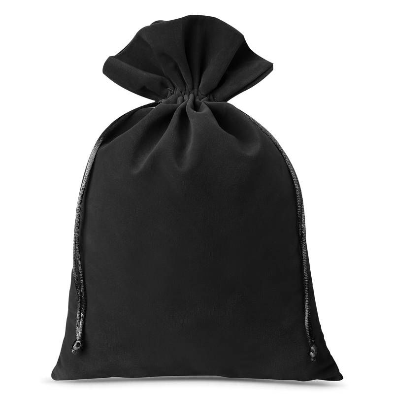3 pcs Velvet pouches 26 x 35 cm - black