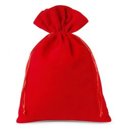 Velvet pouches 26 x 35 cm - red Velour bags
